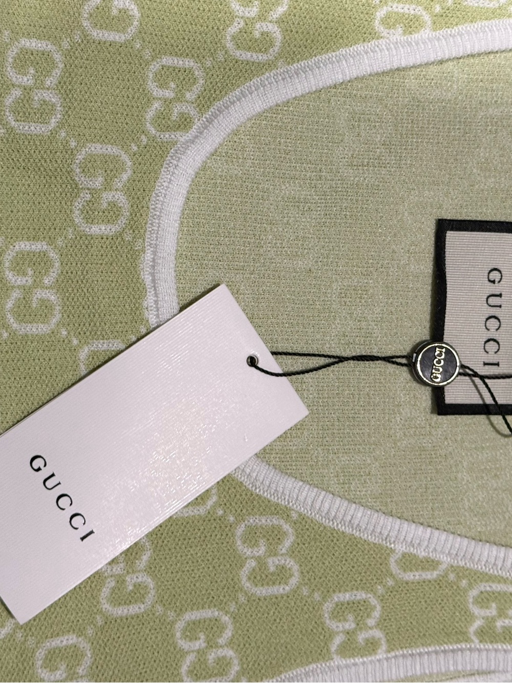 Gucci Pale Green & White Monogram short dress - Picture 4 of 11
